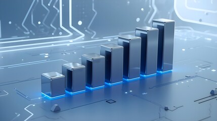 Digital data analytics growth chart technology concept
