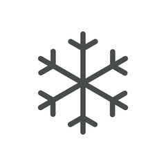 Snowflake Weather Icon. Thin Line Crystal Illustration for Frost, Cold Temperature and Winter Season. Isolated Outline Vector Symbol, Editable Stroke Pictogram, Minimal Linear Sign