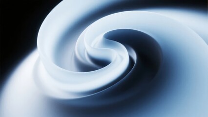 Abstract swirling blue form with smooth curves and soft lighting against a dark background