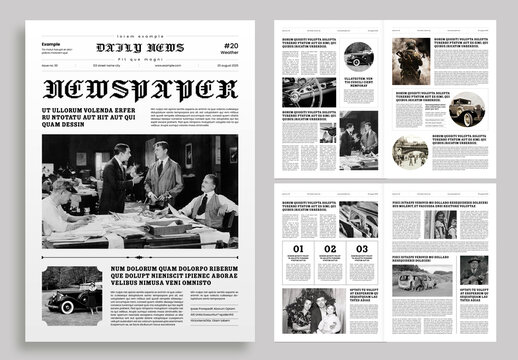 Classic Professional Newspaper Template For Print