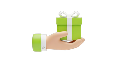 Hand Holding Gift Box - Giving Concept