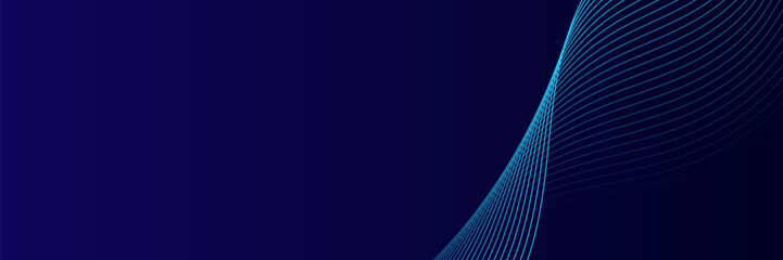 Abstract glowing wave lines on dark blue background. Dynamic wave pattern. Modern flowing wavy lines. Futuristic technology concept. vector, modern
