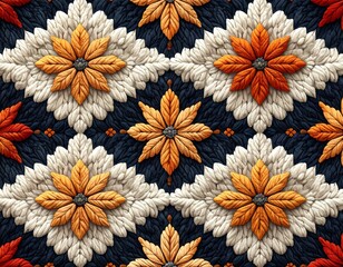 Close-up view of a detailed floral pattern, repeating design