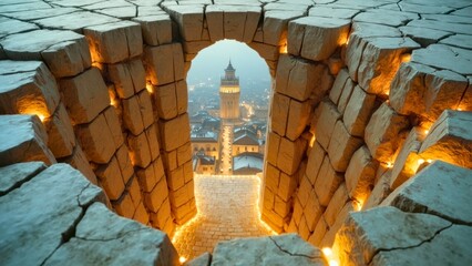 Stone cave installation decoration architectural landscape area