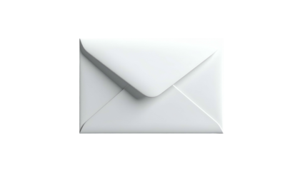 A white envelope, rendered with subtle shadows, against a stark black background