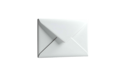 A single, closed white envelope, slightly angled, against a stark black background
