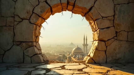 Stone cave installation decoration urban landscape art area