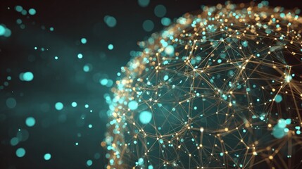 Abstract Globe Network with Glowing Connections, Representing Global Communication, Technology and Innovation