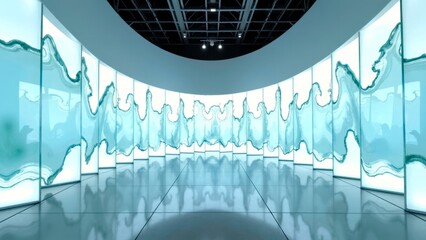 Decorative space area of wave glass cave device