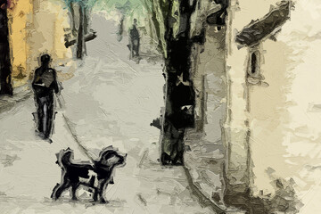 Various oil paintings, flowers, chrysanthemums, figures, forest scenery, roses, peonies, cats, dogs, village houses