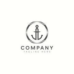 Vintage Anchor Logo Badge Template Vector