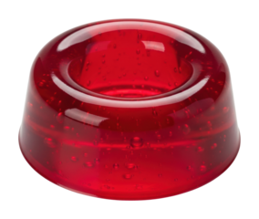 Bright red glass ashtray modern home isolated on transparent background