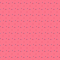 A bright seamless pattern with scattered four pointed star shapes in blue and red set on pink background It has a playful simple and cheerful look