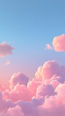 bright sky with pink clouds