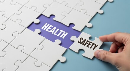 Completing a Health and Safety Jigsaw Puzzle, Symbolizing Workplace Security and Well-being Solutions