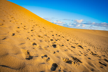 Clear Morning Sky at Tottori Sand Dunes, Japan