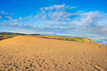 Fototapeta premium Clear Morning Sky at Tottori Sand Dunes, Japan