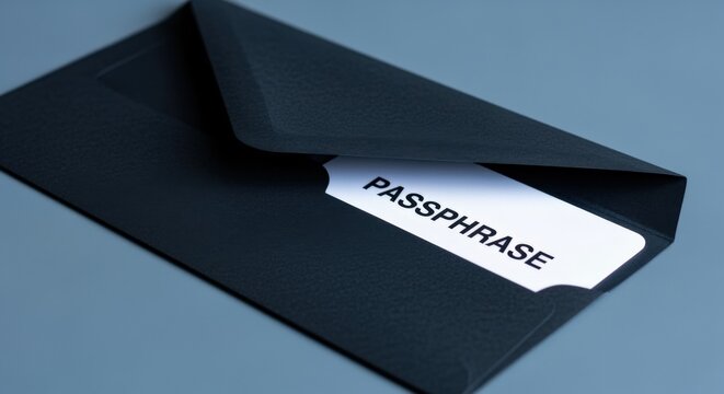 Passphrase Message in Dark Envelope Revealing Sensitive Information Cybersecurity and Data Protection Concepts