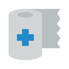 Fototapeta premium Medical bandage roll flat color icon isolated vector 