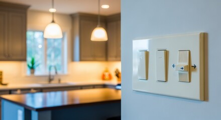 Modern Kitchen with Dimmer Switches: Energy Efficient Lighting Control and Interior Design