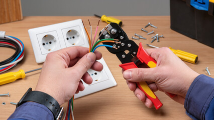electrician fixing electrical wires
