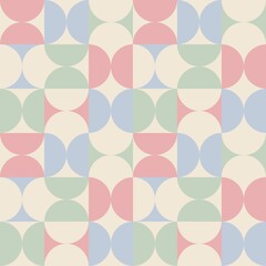 Pastel Geometric Circle Seamless Pattern