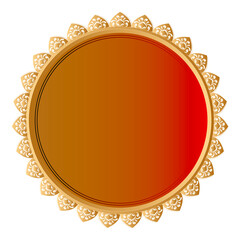 Luxury golden circle frame with vintage mandala gold circular pattern or background