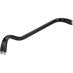 Black metal crowbar tool isolated on white background showing sturdy curved design ideal for construction repair demolition hardware safety training and professional equipment visuals