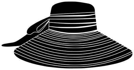 fashion illustration hat silhouette summer logo style icon stylish outline travel accessory cap female head clothes headwear woman outdoor shape for vector graphic background