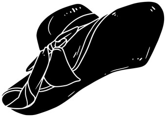 fashion illustration hat silhouette summer logo style icon stylish outline travel accessory cap female head clothes headwear woman outdoor shape for vector graphic background