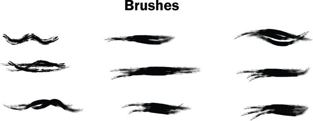 different art brush vector 