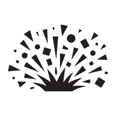 Abstract black and white confetti explosion illustration festive celebration design element