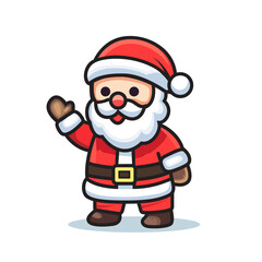 Standing Santa Claus Flat Vector Illustration