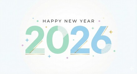 happy new year 2026 design text trend and minimalis. AI