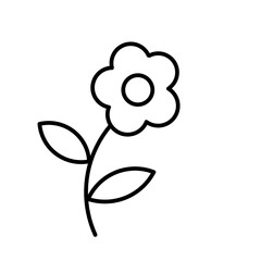 flower vector icon isolated on white background