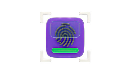 Fingerprint Scanning Icon: Biometric Authentication Concept