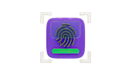 Fingerprint Scanning Icon: Biometric Authentication Concept