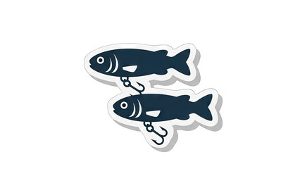 Fishing Lures: Two Fish-Shaped Baits on White Background
