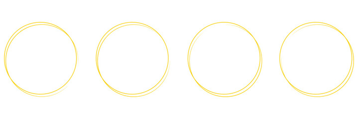 Hand drawn circle highlighter line sketch set. Vector marker black and red circular lines, doodle round circles for message note mark design element. Pencil or pen bubble sketch