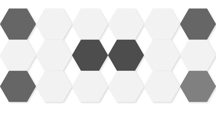 Geometric Hexagon Grid Pattern in Gray Tones for Modern Abstract Design and Decor and minimalist visual interest Hexagons with Soft Depth and Outline white background.
