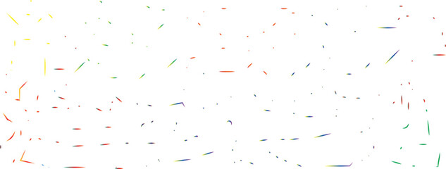 Colorful Confetti Celebration Rainbow Confetti Fragments Falling Across a White Background.