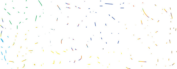 Colorful Confetti Celebration Rainbow Confetti Fragments Falling Across a White Background.