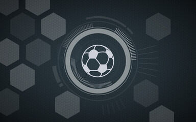 Soccer Football Sport Ball with Futuristic Digital Header Display Concept