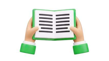 Hands Holding Open Book - Reading Concept