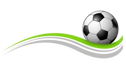 Soccer ball with green wave