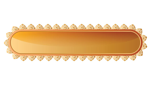 luxury golden arabic islamic text box title frame border set with ornamental illustration