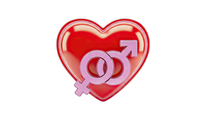 Heart with Gender Symbols: Love and Relationships Concept