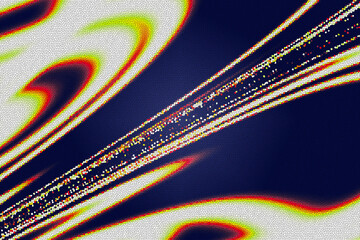 Abstract High-Speed Light Trails Flowing in Dark Space, Futuristic Data Stream Background, Digital Technology Warp Speed Motion Concept with Particle Noise Effect.