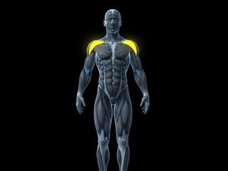 Highlighted shoulder musculature