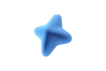 Plush star shape, perfect for design elements, isolated on a white background
